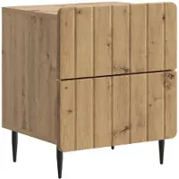 vidaXL Nachtkastje Artisanaal eiken 43 x 34,5 x 49,5 cm Bewerkt hout