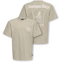 Only & Sons JUNIOR T-shirt met backprint grijsgroen Jongens Katoen Ronde hals - maat 158/164