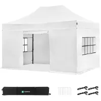 Vonroc Partytent - 3x4.5 m - Premium easy-up Partytent | set incl. Zijwanden - Wit