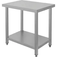 TRIZERATOP Gastro Demontabele RVS Werktafel met Onderplank - Horeca Keukentafel Draagkracht 150 kg - Geluidsgedempt RVS Werkblad SS201 - RVS Werktafel Verstelbaar voor Professionele Keuken