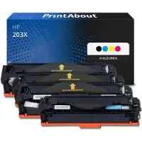 PrintAbout Huismerk HP 203X (CF540X) Toner 4-kleuren Multipack Hoge capaciteit