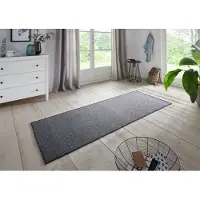 Home Collection Moderne loper effen Bouclé - antraciet 67x400 cm