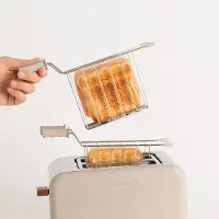 Create - Pack TOAST RETRO Klein Broodrooster voor breed brood + SET VAN 2 TOSTIKLEMMEN om Sandwiches