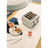 Create - Broodrooster voor breed brood - 6 bruiningsniveaus - 1500W - Gebroken wit - TOAST RETRO