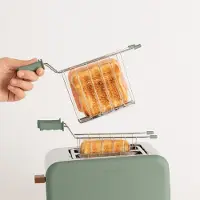 Create -Pack TOAST RETRO Klein Broodrooster voor breed brood + SET VAN 2 TOSTIKLEMMEN om Sandwiches