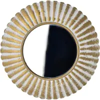 Mondex Decoratieve spiegel Glas DAZ 40x40x3 cm Wit-Goud 1 stuk