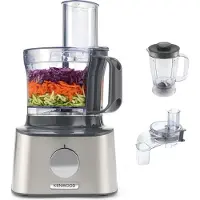 Kenwood MultiPro Compact FDM304SS – Compacte keukenmachine, 2,1 liter, krachtige keukenassistent met mengkom van acryl, bloksnijder en meer
