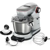 Bosch keukenmachine OptiMUM MUM9AX5S00, roestvrijstalen kom van 5,5 liter, geïntegreerde weegschaal en timer, planetair mengsysteem, professionele deeghaak, garde