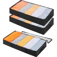 OEM Onderbedopslagbox - Ruimtebesparend - Set van 3 - Inhoud 65 liter - Zwart
