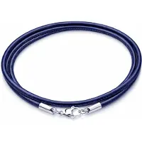 LGT JWLS LGT Jewels leren koord ketting blauw 2mm-60cm