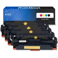 PrintAbout Huismerk HP 415X (W2030/31/32/33X) Toner 4-kleuren Multipack Hoge capaciteit