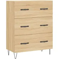 vidaXL Hoge kast 69,5x34x180 cm bewerkt hout sonoma eikenkleurig