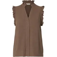 Selected Blouse 'SLFViva' donkerbruin
