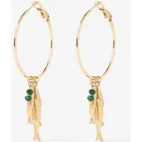 Sissy-Boy Gold plated hoop oorbellen met vissen