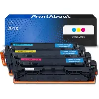 PrintAbout Huismerk HP 201X (CF253XM) Toner 3-kleuren Multipack Hoge capaciteit