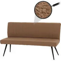 MCW Bank -K16, eetkamerbank gestoffeerde bank, rugleuning stof/textiel bouclé metaal 160cm ~ bruin