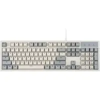 Perixx PERIBOARD-108MNL Mechanisch Toetsenbord – Full Size – Brown Tactile Switches – Retro Grijs/Wit – Bedraad USB – US QWERTY – NL Editie