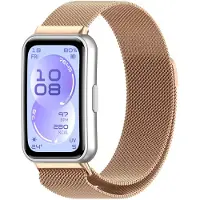 Strap-it Luxe Milanase band geschikt voor Huawei Band 11 / Huawei Band 11 Pro (Roségoud)