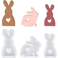 Ce - Silicone Pasen Gietvorm - Konijntjesvorm - Herbruikbaar - 3 Stuks