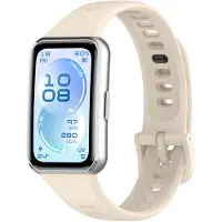 Strap-it Siliconen bandje geschikt voor Huawei Band 11 / Huawei Band 11 Pro (Beige)