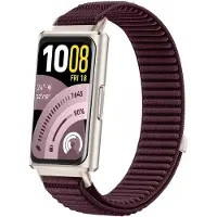 Strap-it Nylon 'Wave' bandje geschikt voor Huawei Band 11 / Huawei Band 11 Pro (Pruim)