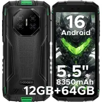 Doogee Fire 3 4G - Outdoor Phone - Robuuste Smartphone - 12GB RAM+ 64GB ROM/2TB TF - Android 16 - 8350mAh- 5,5-inch IPS HD+ - 13MP AI-camera - Widevine L1 - Face ID - NFC - IP68 - Groen