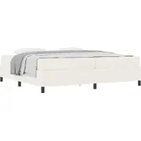 vidaXL Bedframe met matras Crème 200 x 200 cm Stof