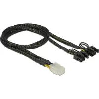 DeLOCK PCIe 6-pins (v) - 2x PCIe 8-pins (6+2) (m) voedingskabel - 0,30 meter
