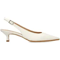 Manfield - Dames - Off white leren slingbacks - Maat 41