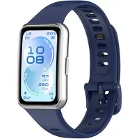 Strap-it Siliconen bandje geschikt voor Huawei Band 11 / Huawei Band 11 Pro (Donkerblauw)