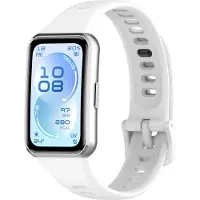 Strap-it Siliconen bandje geschikt voor Huawei Band 11 / Huawei Band 11 Pro (Wit)