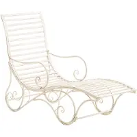 CLP Amiens Tuinstoel - ligstoel - tuin - buiten - hoge rug - metalen frame - antiek/creme