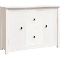 Syfax Dressoir 100x35x74 cm massief grenenhout wit