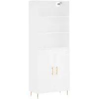 Syfax Hoge kast 69,5x34x180 cm bewerkt hout wit