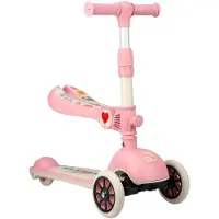 Nijdam Tri-Scooter - Kinderen - Met Afneembaar Zitje - Celestial Rider - Roze