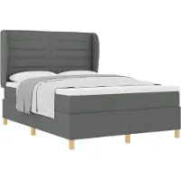 vidaXL Boxspringbed met matras Donkergrijs 90x190 cm Stof Donkergrijs