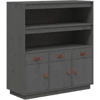 Syfax Hoge kast 100x40x108,5 cm massief grenenhout grijs