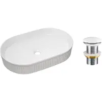Comad Beyond waskom met ribbel 56x36cm met clickwaste wit