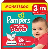 Pampers Baby-Dry Pants Maat 3 - 176 Luierbroekjes - 6kg-11kg - Maandbox