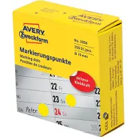 Avery Markeringspunten Ø 19 mm, geel 3856 - 2 stuks