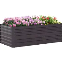 Outsunny Hochbeet Stahl Dunkelgrau
