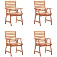 vidaXL Tuinstoelen 4 st met kussens massief acaciahout