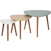 Atmosphera Mileo Set van Nesting Koffietafels - 3 stuks, Scandinavisch Ontwerp