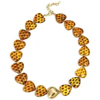 Yehwang Acryl kralen kettingen hart retro dagelijkse klassieke serie dames sieraden