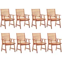 vidaXL Tuinstoelen 8 st met kussens massief acaciahout