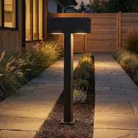 LumenXL 2-lichts staande buitenlamp Simone met 2 vierkante koppen