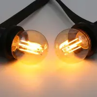 LumenXL Prikkabel set met 2,5W of 4,5W lampen Ø45 van amber glas: optie dimbaar
