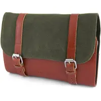 Lucleon Olijfgrone Grover Waxed Canvas Roltoilettas
