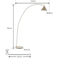 LINDBY Vloerlampe , Triangolo, Beige, Woonkamer, Metaal, Modern