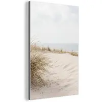 MuchoWow Aluminium schilderij 120x180 cm - Wanddecoratie metaal - Wolken - Duinlandschap - Zand - Metalen muurdecoratie woonkamer - Decoratie industrieel - Foto op dibond - Industriële accessoires slaapkamer